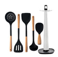 Utensílios de cozinha de silicone com cabo de madeira