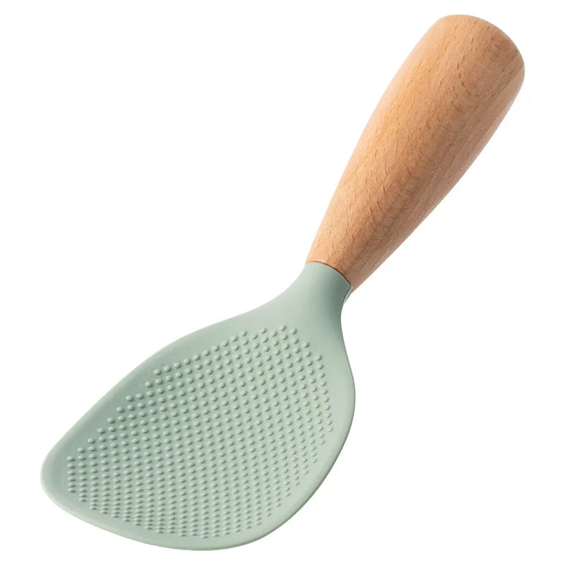 Utensílios de cozinha de silicone com cabo de madeira